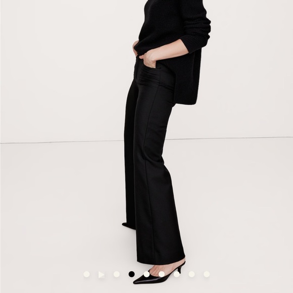 Banana Republic Lido Wide Leg Italian Wool Pants Black 2 - Picture 4 of 8